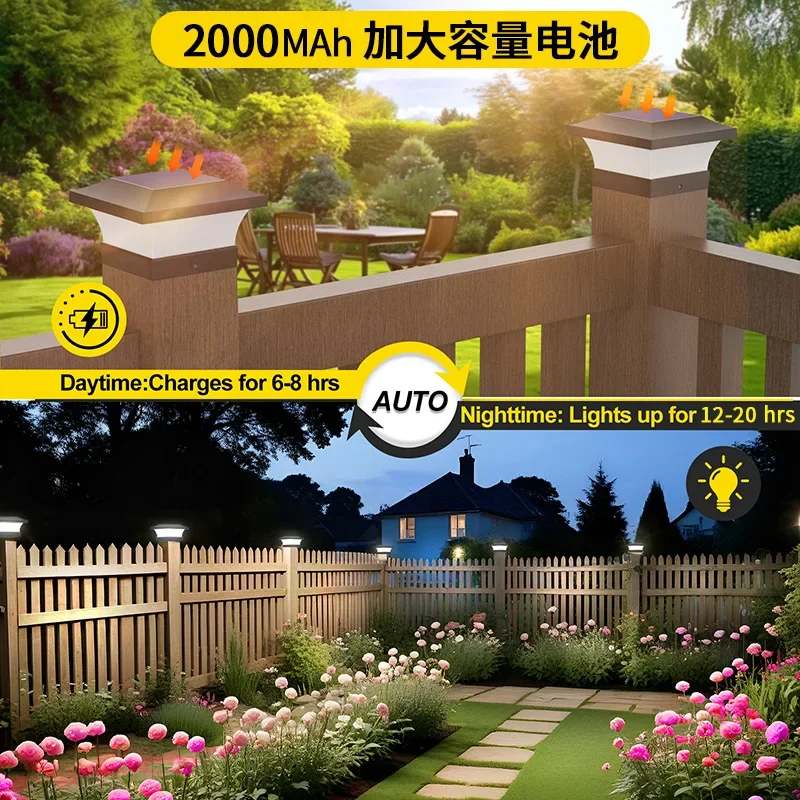 Solar Courtyard Lamp Square Post Lights Outdoor Atmosphere Light Environmental Protection Energy Saving Waterproof Garden Decor