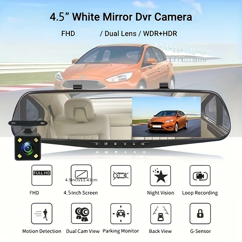 

Integrated Rearview Mirror Dual-Channel Dashcam—Capturing Every Moment of Your Urban Commute