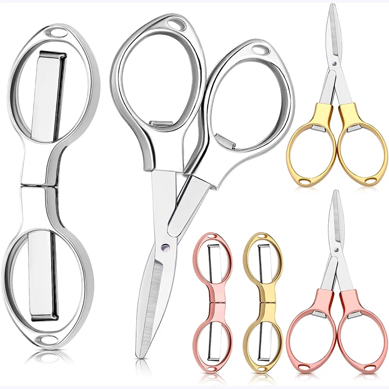 

1PC Simple Portable Folding Scissors Carbon Steel Line Cutting Tools Mini Hand Tool Supplies Multifunctional Needlework Scissors
