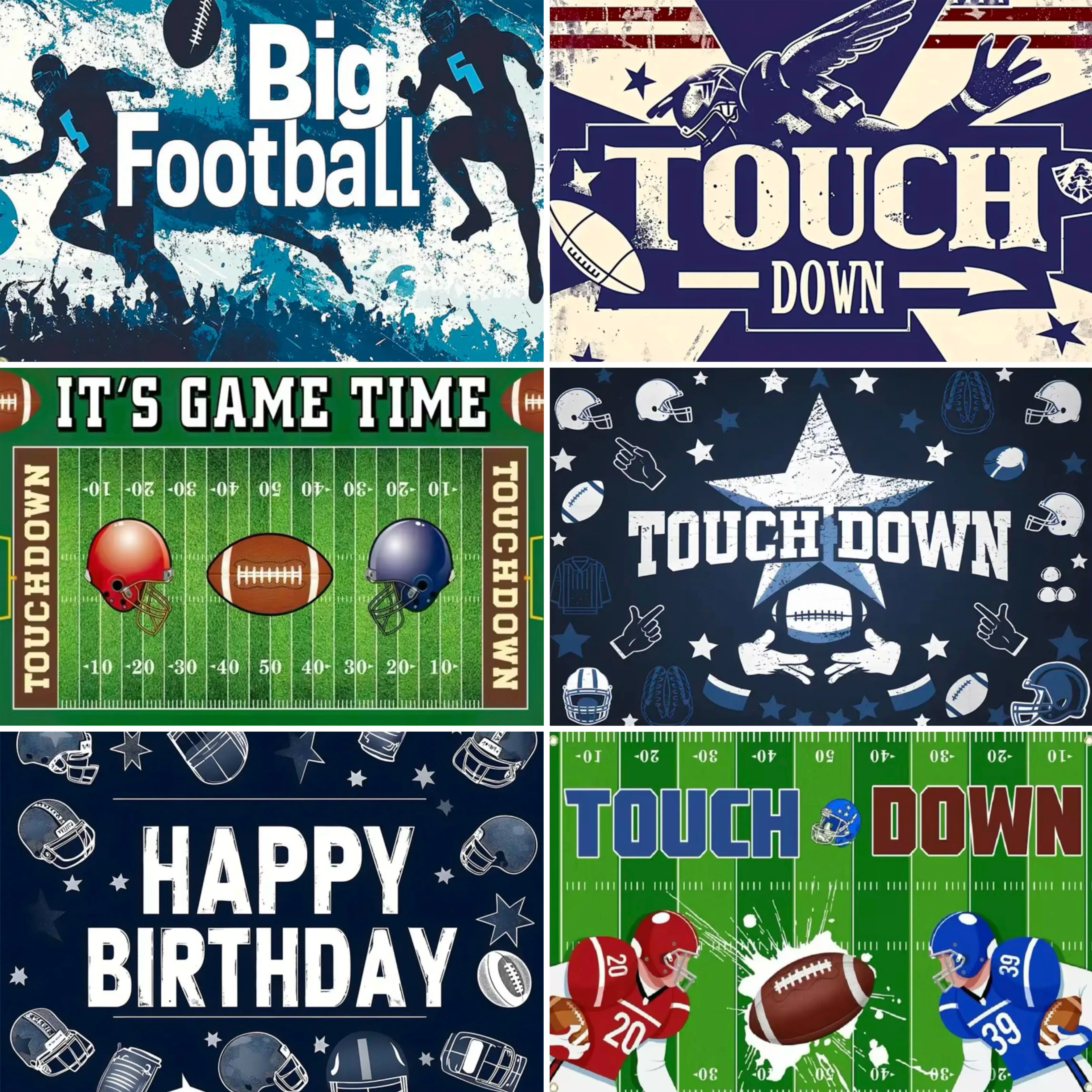 

Rugby themed background boy's birthday photo background party decoration American football sports banner photography studio