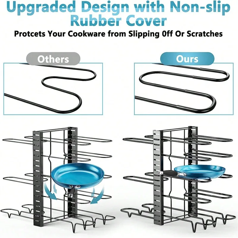 1pc Multi-layer Vertical Pot Lid Storage Rack, Cutting Board Rack, Pot Storage Rack, Drain Rack, Kitchen Household Supplies