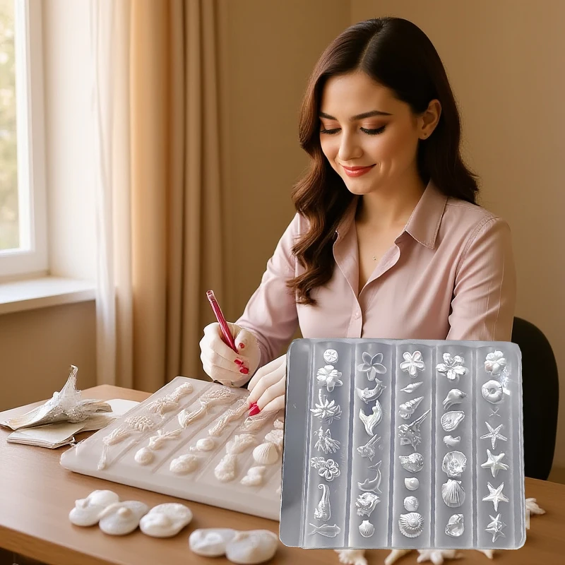 ثلاثية الأبعاد قالب سيليكون DIY زهرة تصميم قوالب قالب للأظافر مجوهرات الحرف شفافة الأظافر أداة قولبة مسمار الفن زينة
