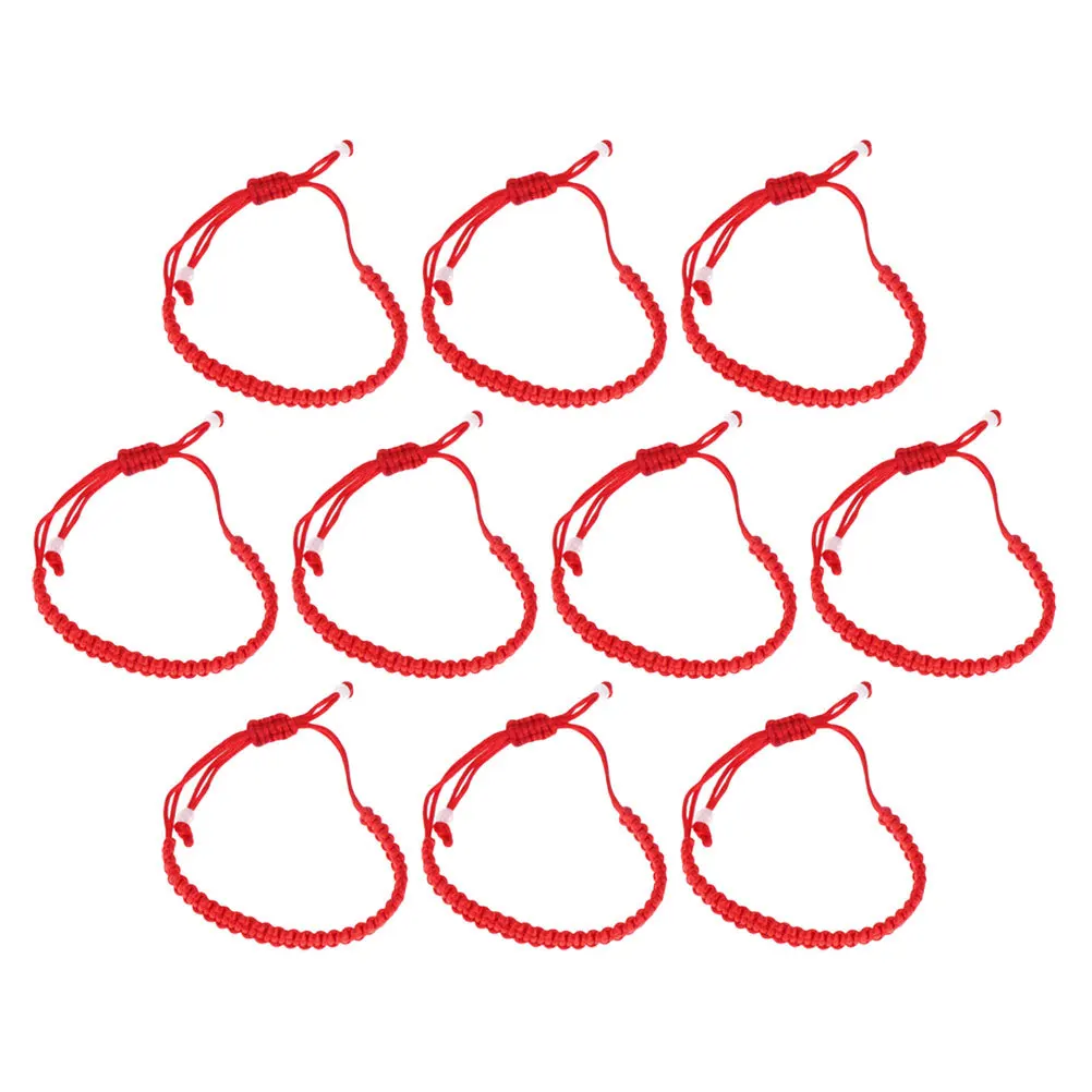 

10 pcs Red String Bracelet Adjustable Woven Cord Bracelet For Luck Protection Beaded Unisex Jewelry Gift Red Rope Bangle