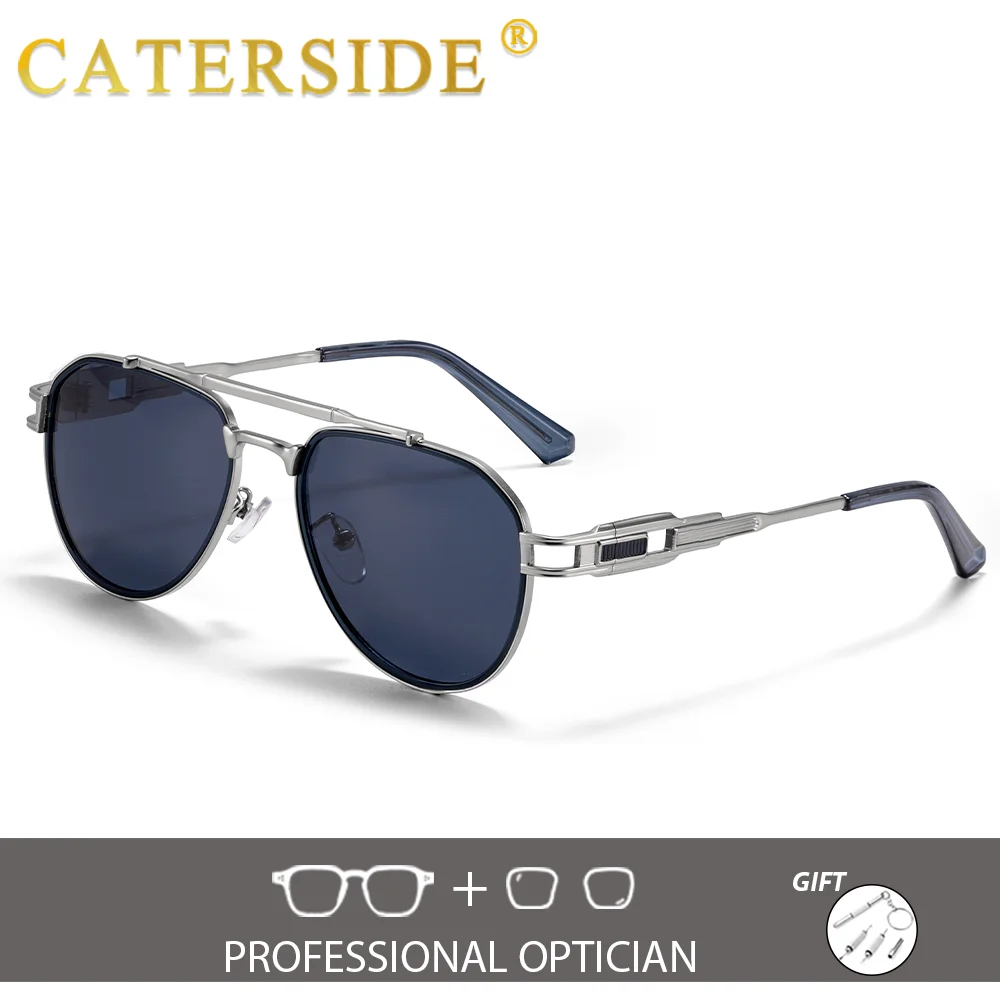 CATERSIDE Damen Optische Sonnenbrille Polarisierte Brillen Herren Private Anpassung Quadratische Linse Retro Suneyeglass UV400 – Detail 7