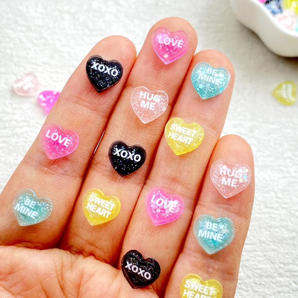 새로운 레진 소재의 미니 만화풍 하트 모양 장식품 50 - Nail Art Love 리뷰 및 가격