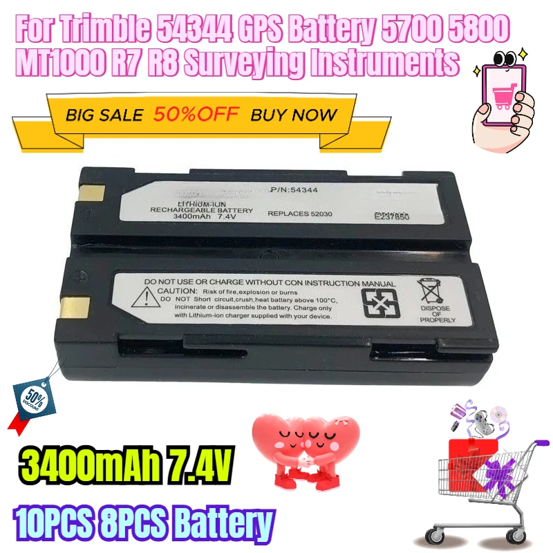 

3400mAh 7.4V Battery for Trimble 54344 GPS Battery 5700 5800 MT1000 R7 R8 Surveying Instruments