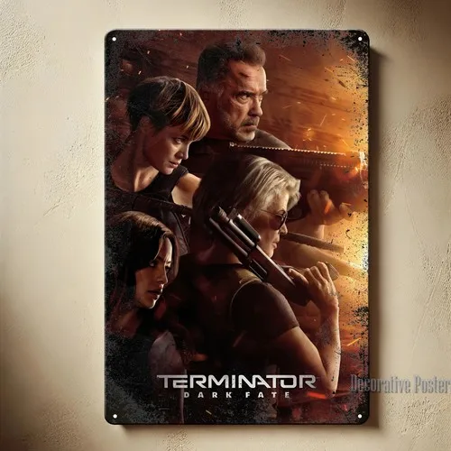 Terminator Dark Fate Arnold Schwarzenegger Film-Metallposter Blechschild -20x30cm -Aluminium