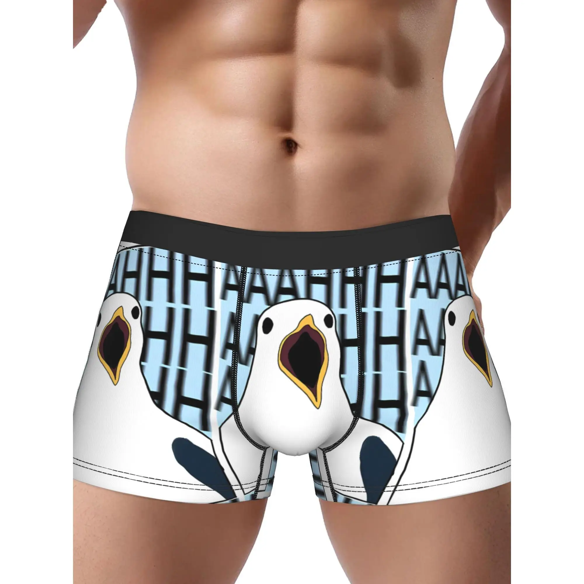

Мужское нижнее белье с юмористическим принтом чайки, удобные и воздухопроницаемые трусы-боксеры