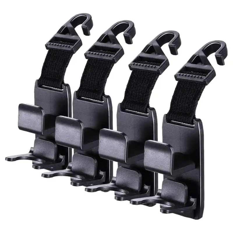 

4pcs Universal Car Seat Back Hook Semi-Open Multi-Functional Clothes Hanging Hook Car Rear Headrest Seat hooks