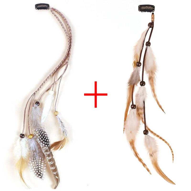 Hair Clips BB Clip Hair Ties Bohemian Feather Long Ethnic Style Retro Photo Prop Exotic Women Hair Accessories Soft Premium Cozy