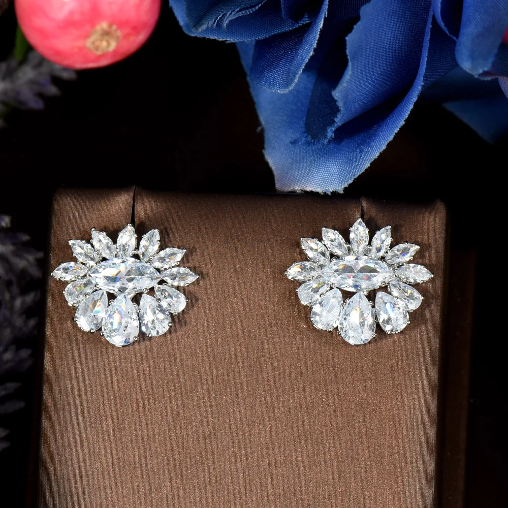 HIBRIDE Cute Cubic Zirconia Small Stud Earrings For Women Bridal Jewelry Wedding Brincos Boucle D'oreille E-713