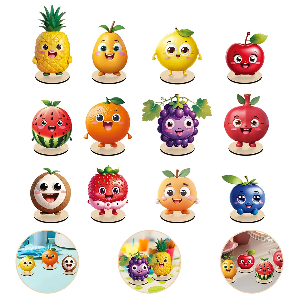 12 Pcs Baby Shower Centerpieces Fruits Wooden Table Centerpiece Safari Baby Shower Decorations Fruits Birthday Decorations