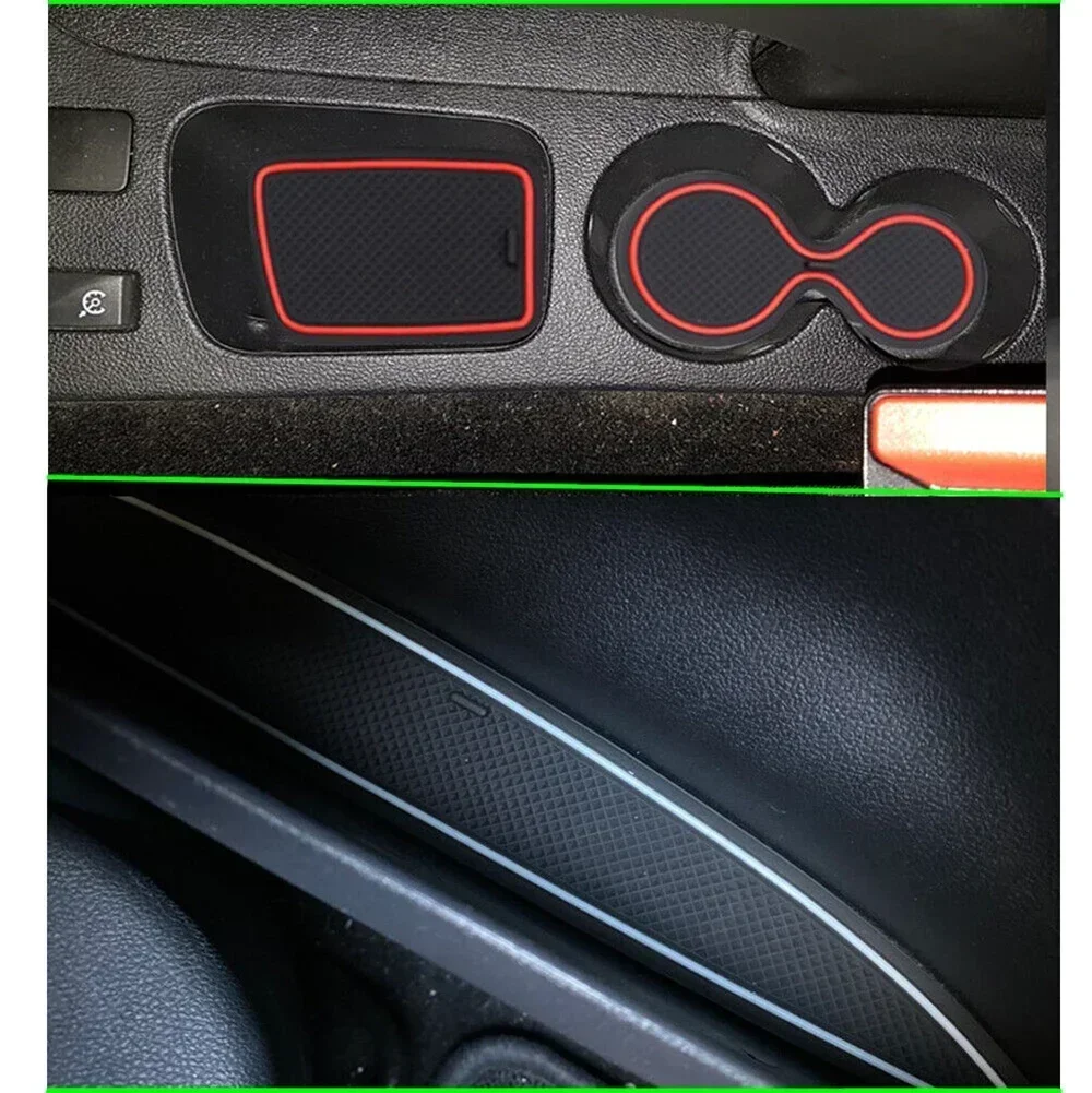 

10pcs/set For Clio 4 2013 - 2018 Car Gate Slot Cup Anti-Slip Mat Door Groove Non-slip Pad Mats Interior Accessories