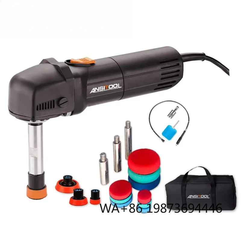 Compact rotary  polisher, low vibration 6-speed  with extended shaft for precise auto detailing polishing