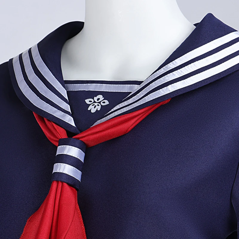 Hinako Fukami Cosplay Costume Silent Hill F Navy Sailor Uniform Skirt Set With Red Tie For Halloween Horror Game Theme Costume view 3