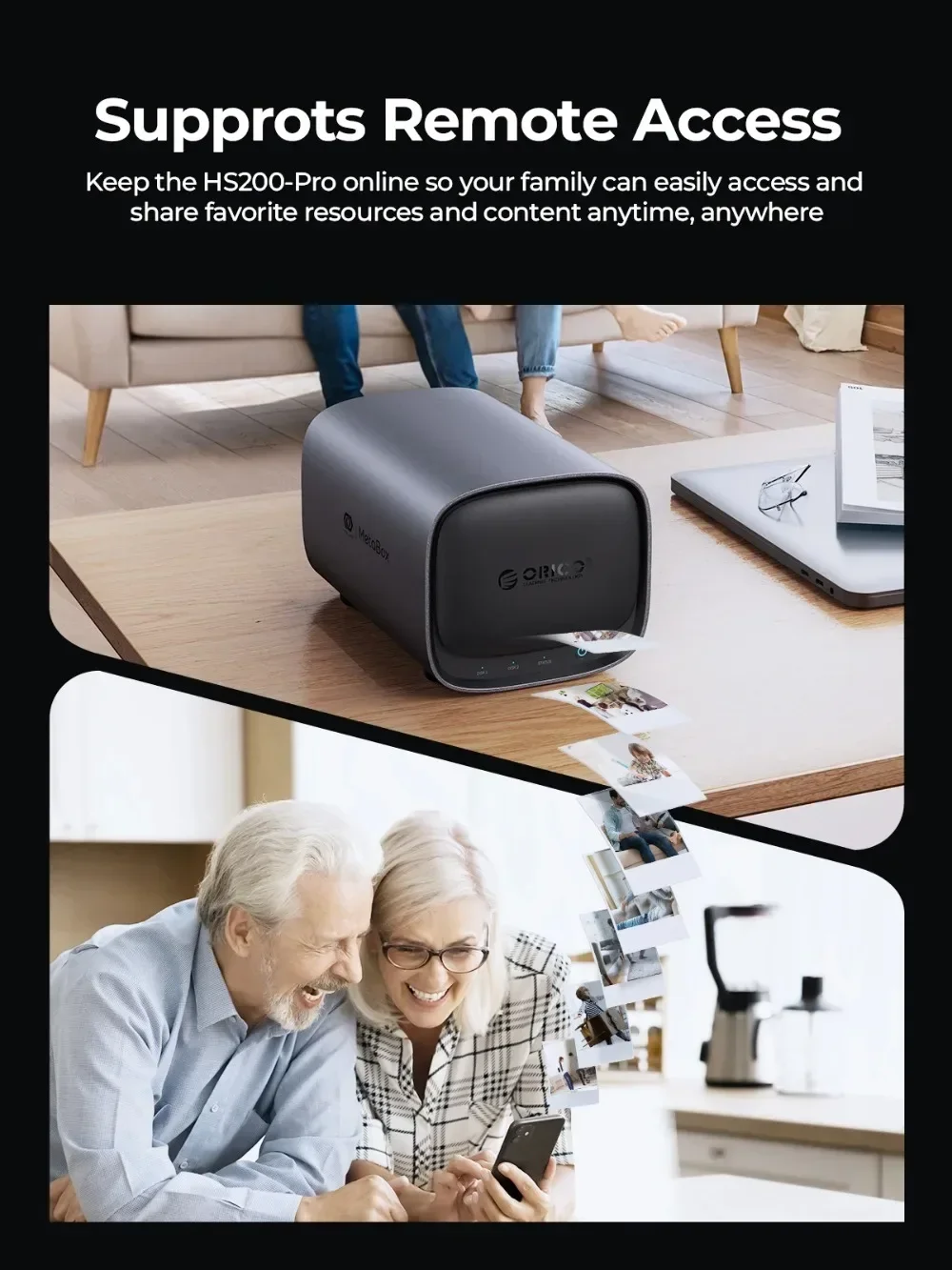 ORICO 2/ 5 Bay NAS Storage Type-C 3.5 "M.2 NVME SSD กรณีเครือข่าย NAS สนับสนุนการเข้าถึงระยะไกลแชร์ข้อมูลส่วนตัว cloud Storage