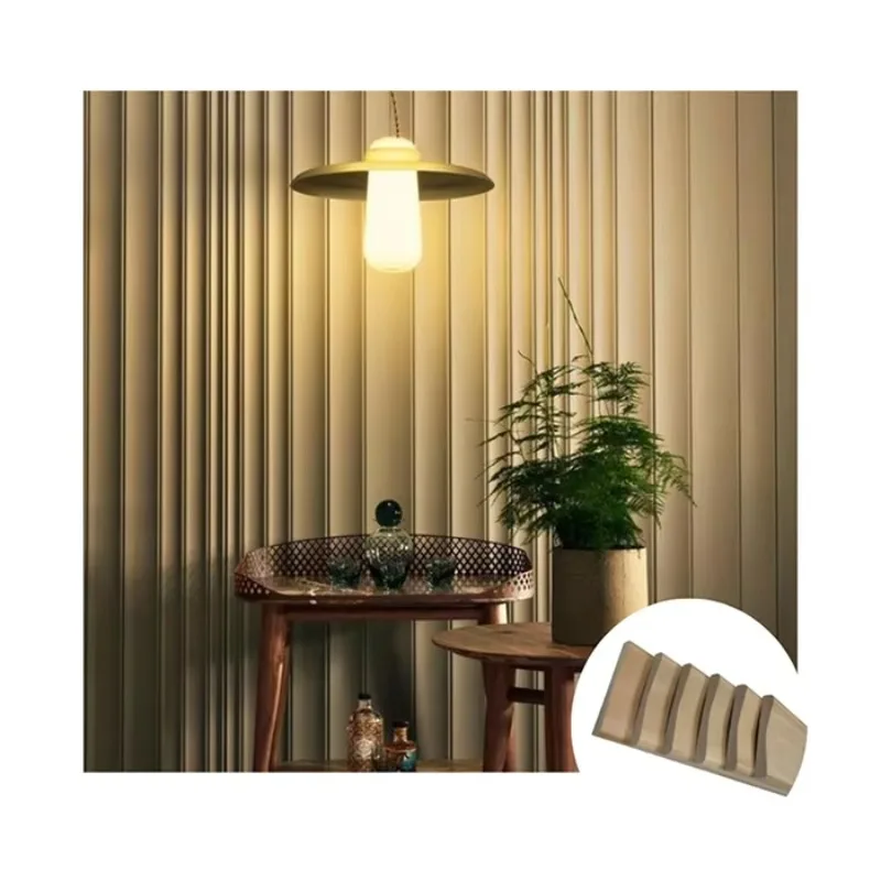 Soundproof Acoustic Wood Wall Panels Slat Interior Wall Decor Wood Paneling for Walls and Ceilings view 4