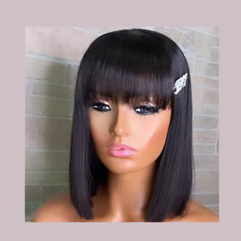 Convenient Styling Full Head Cover, Trendy Women's Bob Wig, Straight And Natural Short Hair