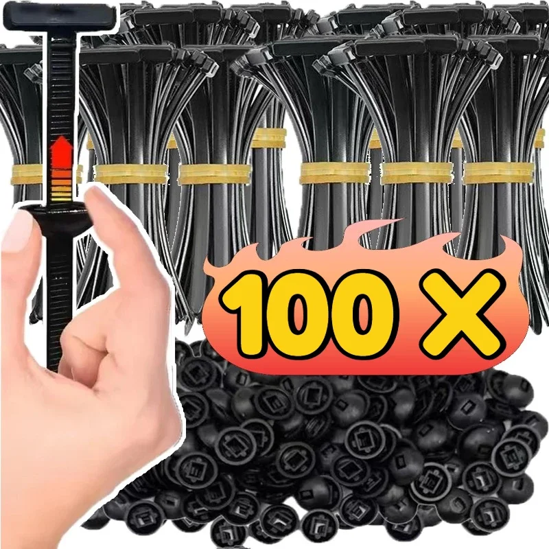 Correias de plástico universal fivela de náilon cabo gravata fivela fixa através do núcleo prego paralama fender forro interno tronco industrial