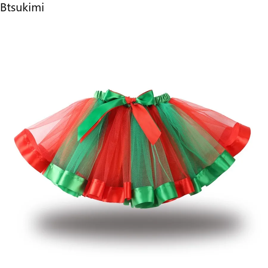 Jupe Tutu pour filles de 2 à 8 ans, jupe moelleuse en Tulle pour fête d'anniversaire, Costume de noël avec bandeau, jupes pour filles