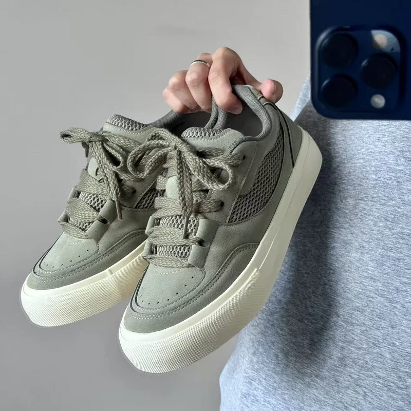 

Men's Shoes 2025 Spring and Autumn New Hong Kong Style Retro Casual Sports Summer Height Increasing Anti Slip Youth Board Shoes