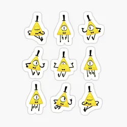 Bill Cipher 5PCS Stickers for Car Window Stickers Background Cartoon Funny Laptop Art Bumper Home Decor Room Luggage Wall