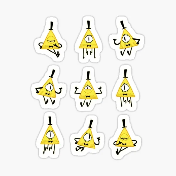 Bill Cipher  5PCS Stickers for Car Window Stickers Background Cartoon Funny Laptop Art Bumper Home Decor  Room Luggage Wall