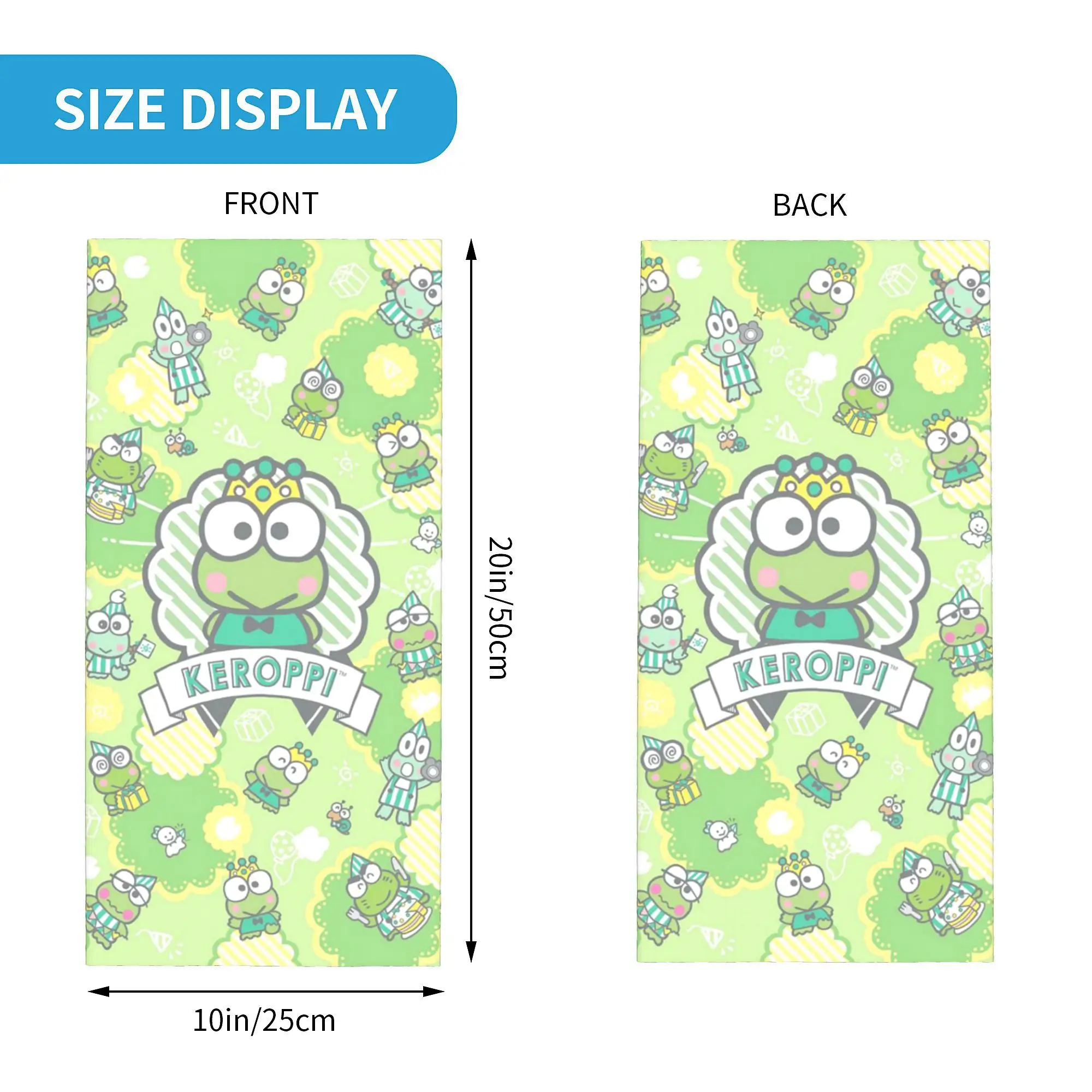 Custom Kawaii Keroppi Winter Headband Neck Warmer Men Women Hiking Running Tube Scarf Face Bandana Gaiter