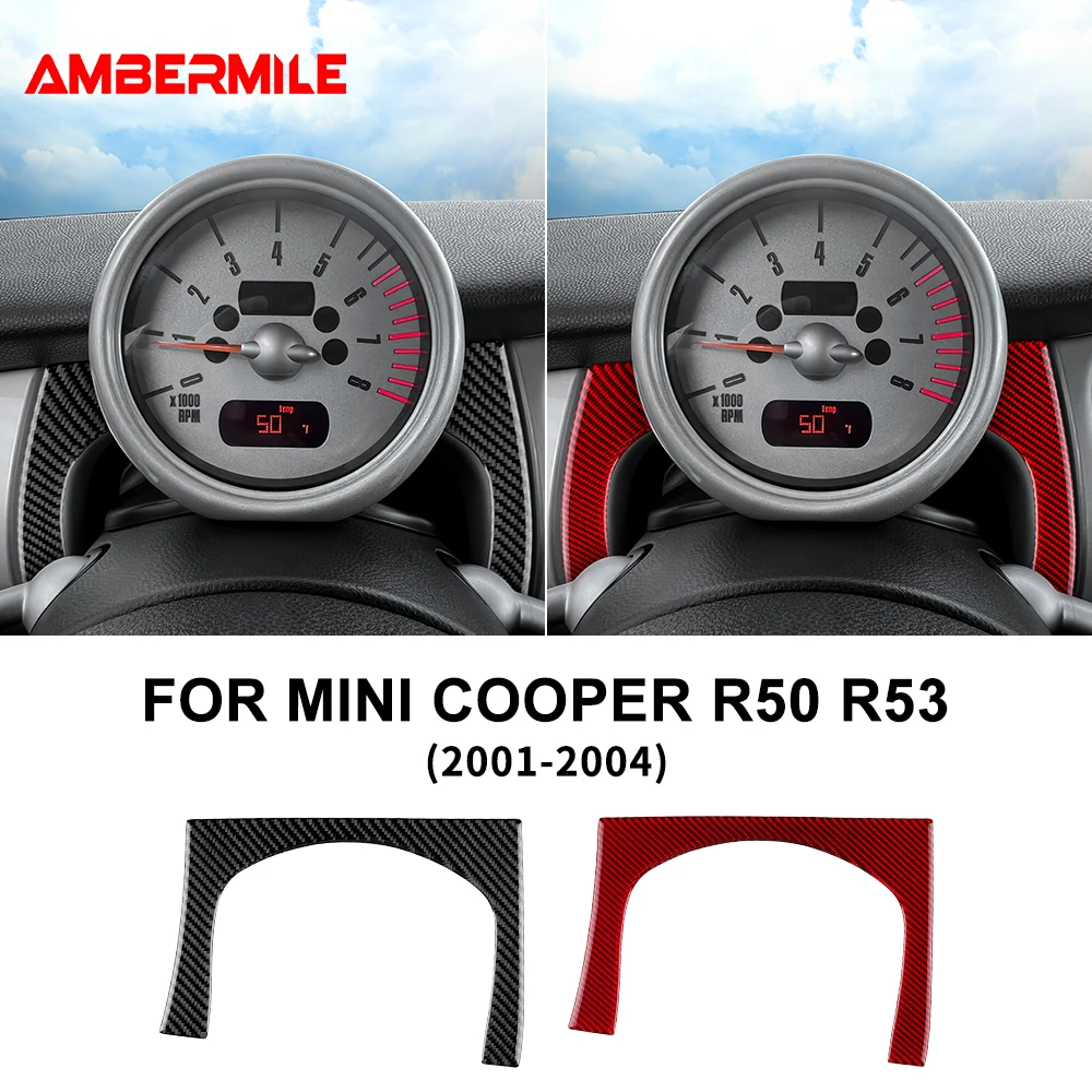 For Mini Cooper Hatch R50 R53 2001 2002-2004 Car Dashboard Console Side Air Outlet Cover Trim Soft Carbon Fiber Interior Sticker