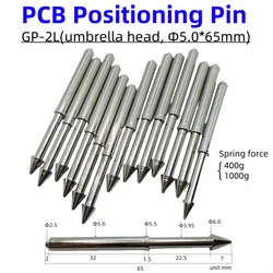 10/50PCS GP-2L Umbrella Head Light Board PCB Positioning Pin 65mm Dia 5.0mm Probe Iron Column Spring PCB Fixture Test Tool Dowel