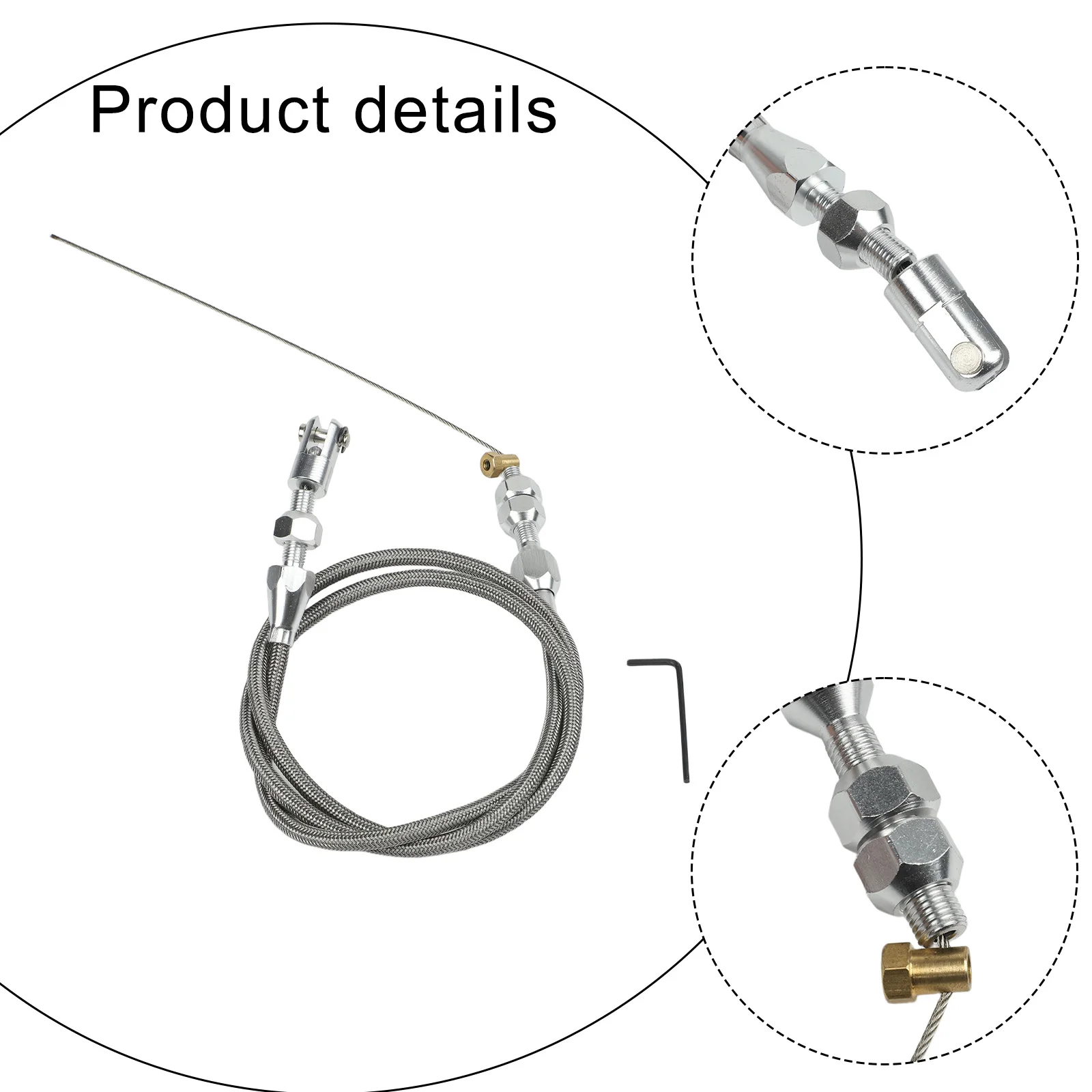 Gas Cable Throttle Cable Kit for braided Throttle More Responsive For LS1 Engines 4.8/5.3/6.0L High Quality Material