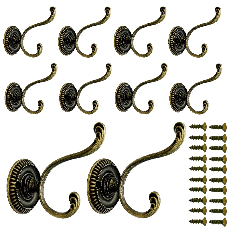 10pcs Home Clothes hook Bathroom accessories hook Bronze kitchen accessory Fixed hook