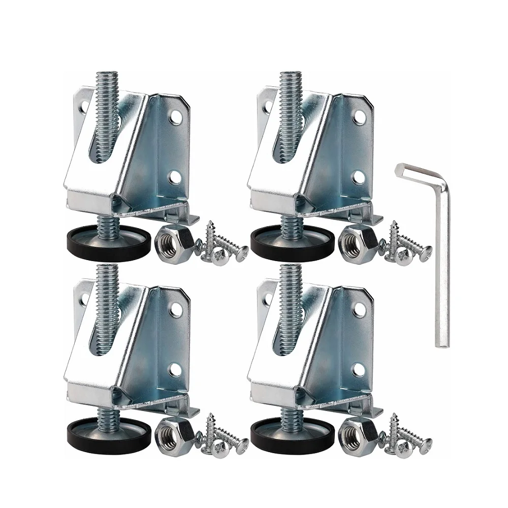 4 Pieces Carbon Steel Height Threaded Adjustable Leveling Glides Feet Heavy Duty Metal Leveling Feet For Furniture And Cabinet