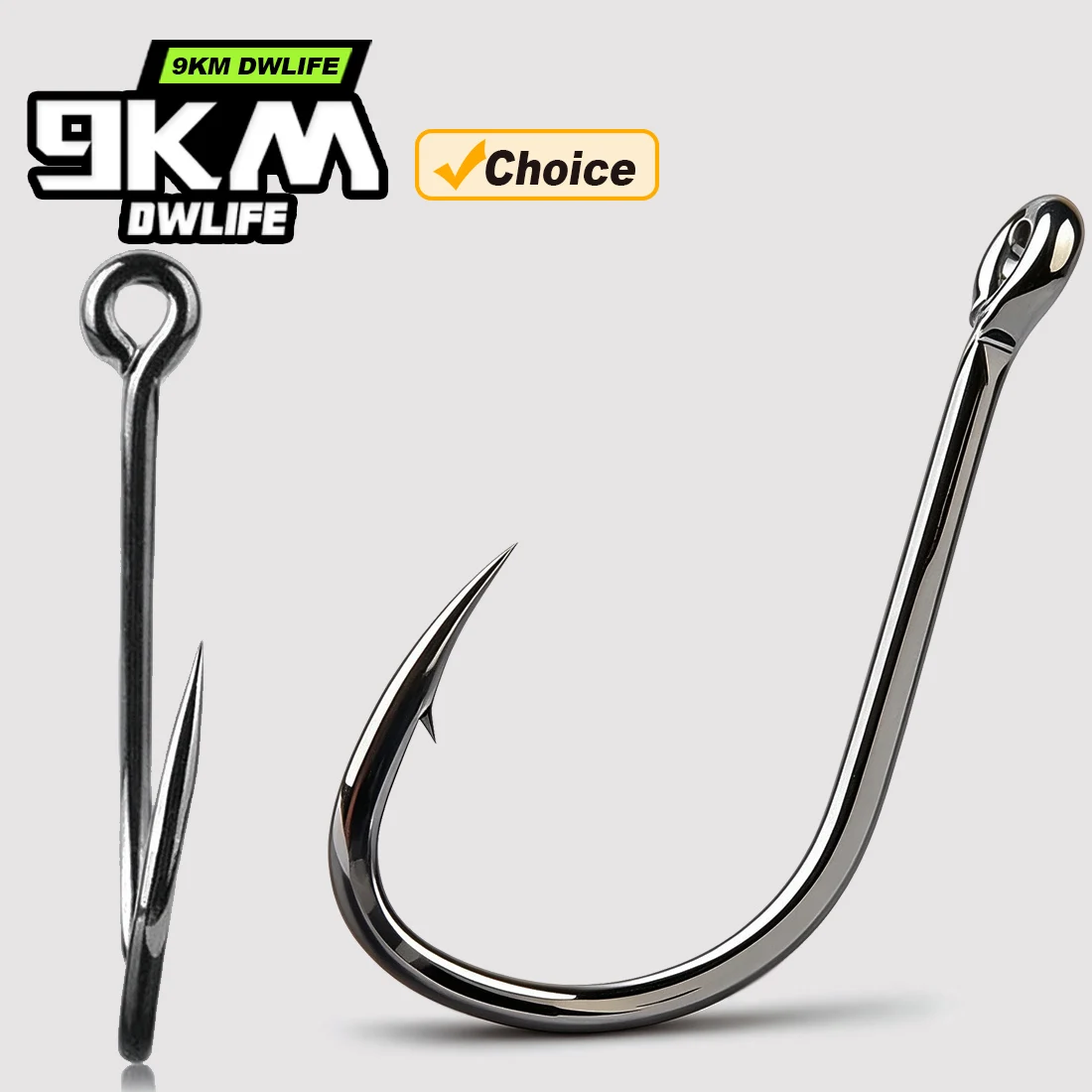 9KM Iseama Fishing Hook 50pcs Fishing Circle Hook Offset Carp Hook Freshwater Fishing Strong Needle Point Barbs Ringed Eye Hook