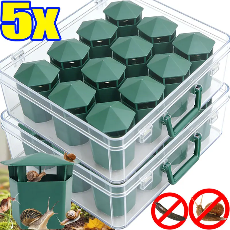 Trampas para Caracoles de Plástico Verde de Alta Calidad, Trampas Duraderas para Caracoles y Babosas, Jaula de Plástico Segura para Vegetales y Flores, Útil Atrapa Caracoles