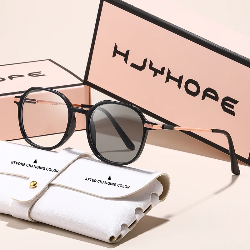 

HJYHOPE простые меняющие цвет круглые металлические солнцезащитные очки для женщин и мужчин маленькие свежие роскошные солнцезащитные очки для отдыха и путешествий защитные очки