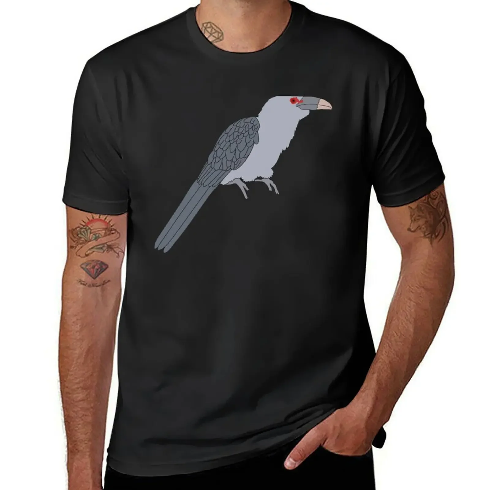 Channel-billed Cuckoo on White T-Shirt korean fashion graphic t shirts oversized t shirt mens tall t shirts