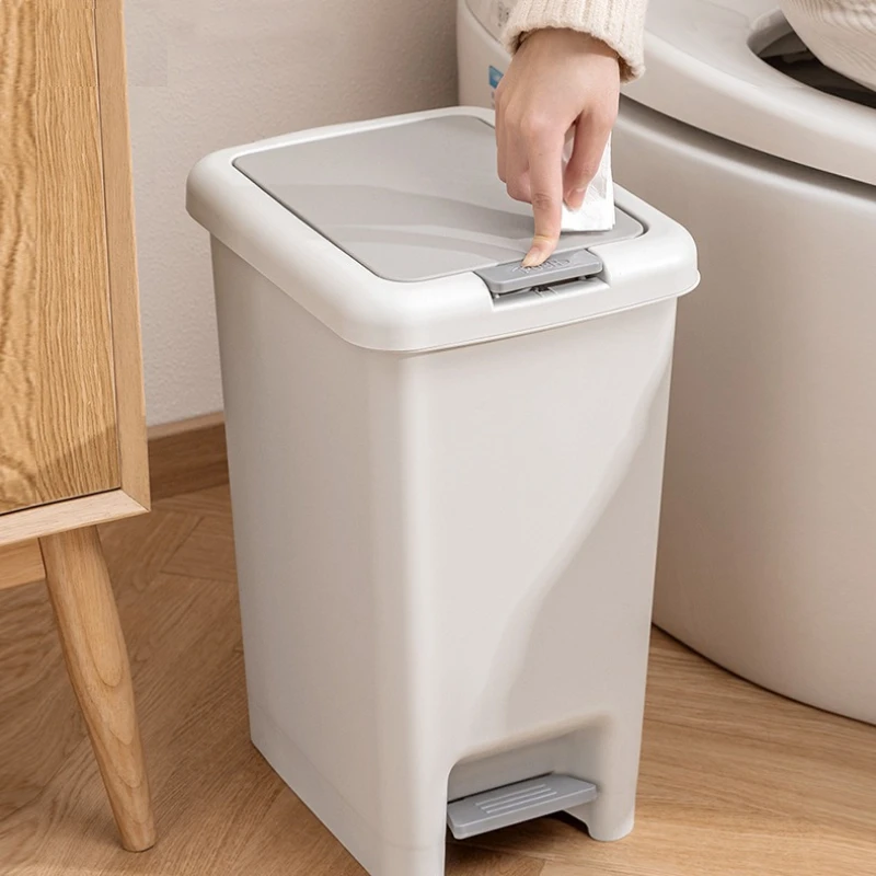 

Dormitory Simple Waste Bins Toilet with Lid Foot-stepped Large Bedroom Living Room Waste Bins Bathroom Kitchen Home Basurero JTW