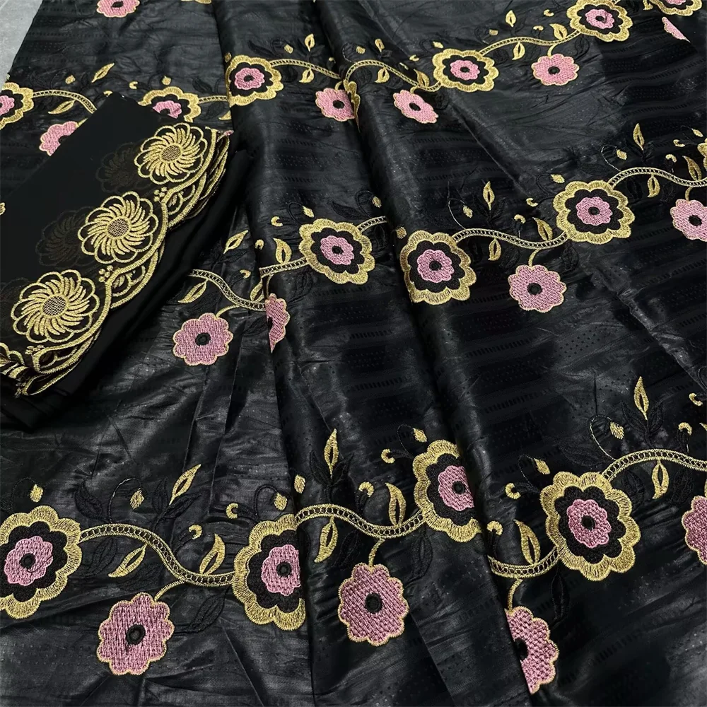 

Blue Fragrance Bazin Riche Tissues African DIY Fabric High Quality Embroidery African Brocade Nigerian Headtie 5+2 Yards/Lot Sew