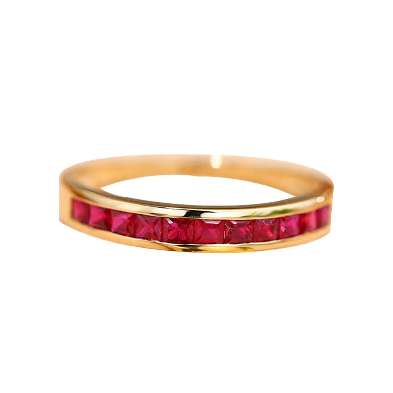 

18K Yellow Gold Jewelry Ruby Channel Setting Ring