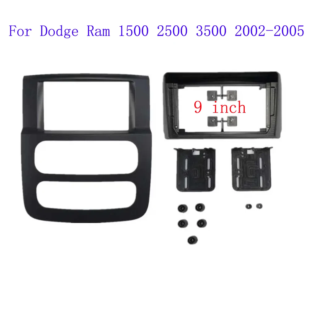 2 Din 7/9 inch Radio Fascia Replacement For Dodge Ram 1500 2500 3500 Stereo Panel Dash Mount Installation Trim Kit Frame