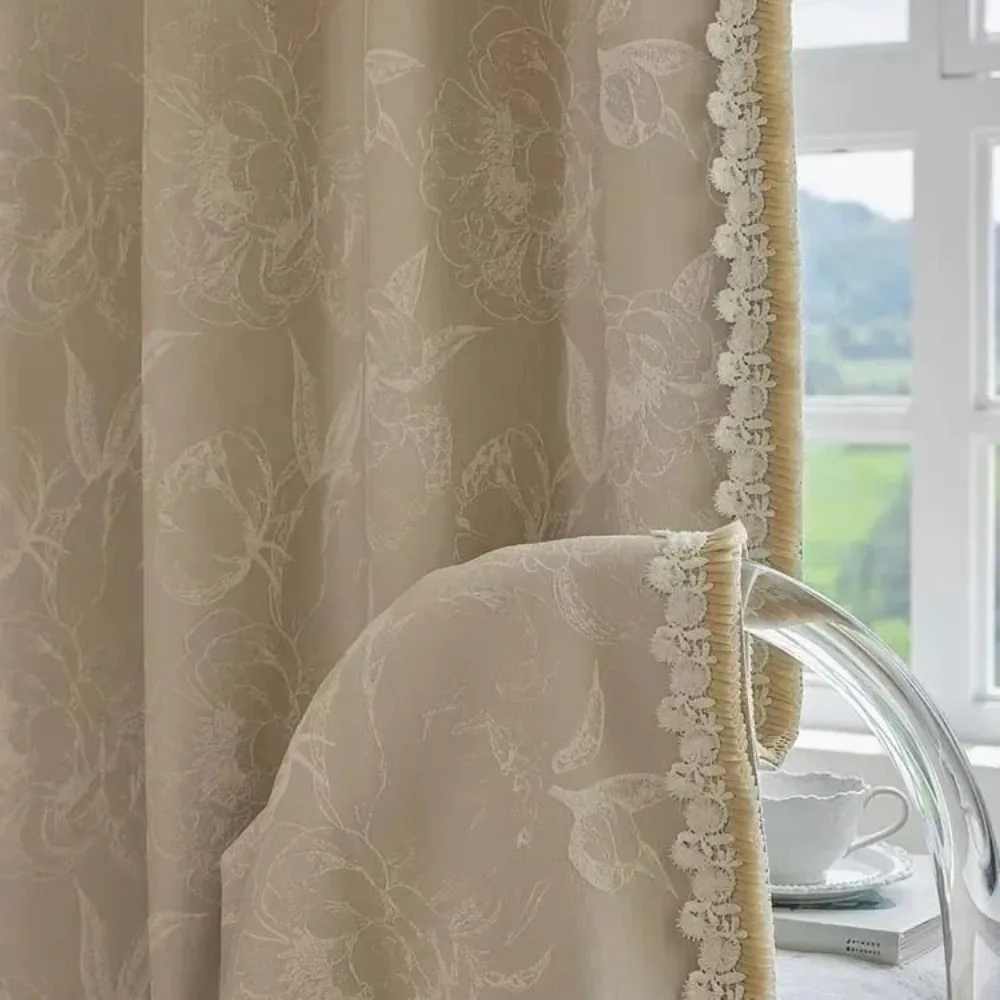 Curtains for Living Dining Room Bedroom High-precision Jacquard French Retro American Light Luxury Modern Shading