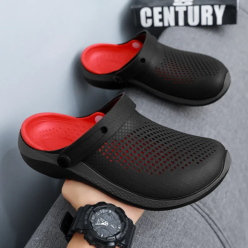 

Высококачественные мужские летние нескользящие сандалии-клоги для улицы, большие размеры 40-45, спортивные пляжные шлепанцы 2026 года