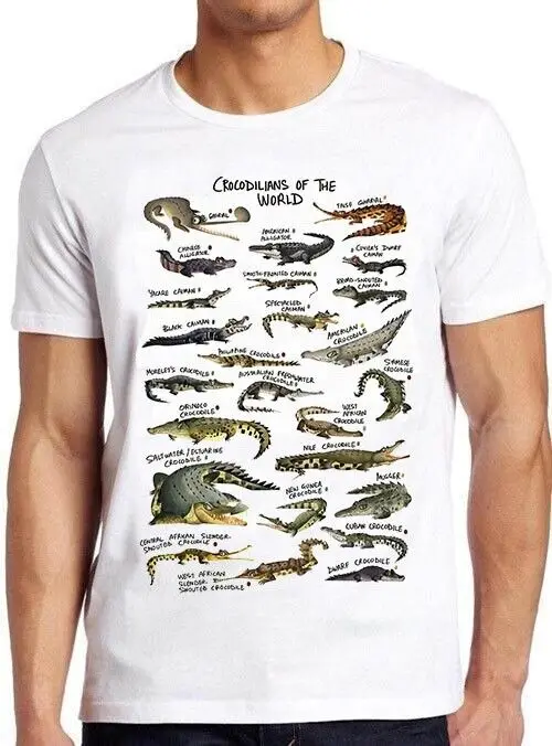 Crocodilians Of World Alligator Crocodile Names List Funny Gift T Shirt M1055