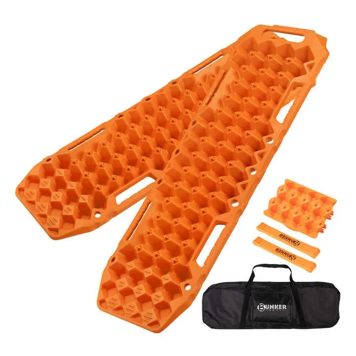 20T Nylon Rubber 2m Over-long Car Accessories Snow 4x4 Off Road Sand Traction 4WD Orange Recovery Tracks