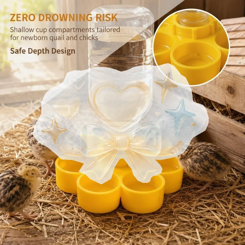 3D Printing Anti Drowning Automatic Poultry Drinker Portable Water Feeding Device for Chicks Ducklings Outdoor Farm Raising