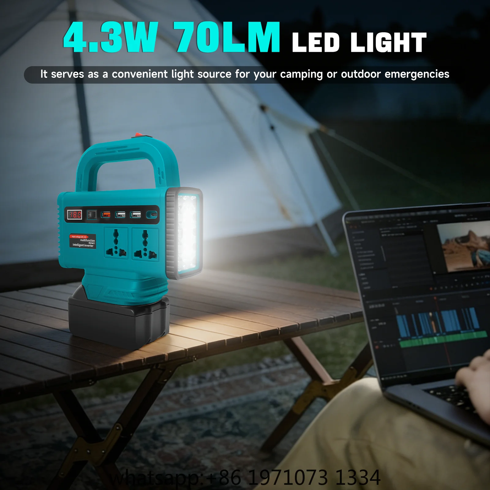 150W Portable Power Inverter for Makita 18V Battery DC 18V to AC 110V 220V Converter Power Station Outdoor Camping Emergency Use view 5