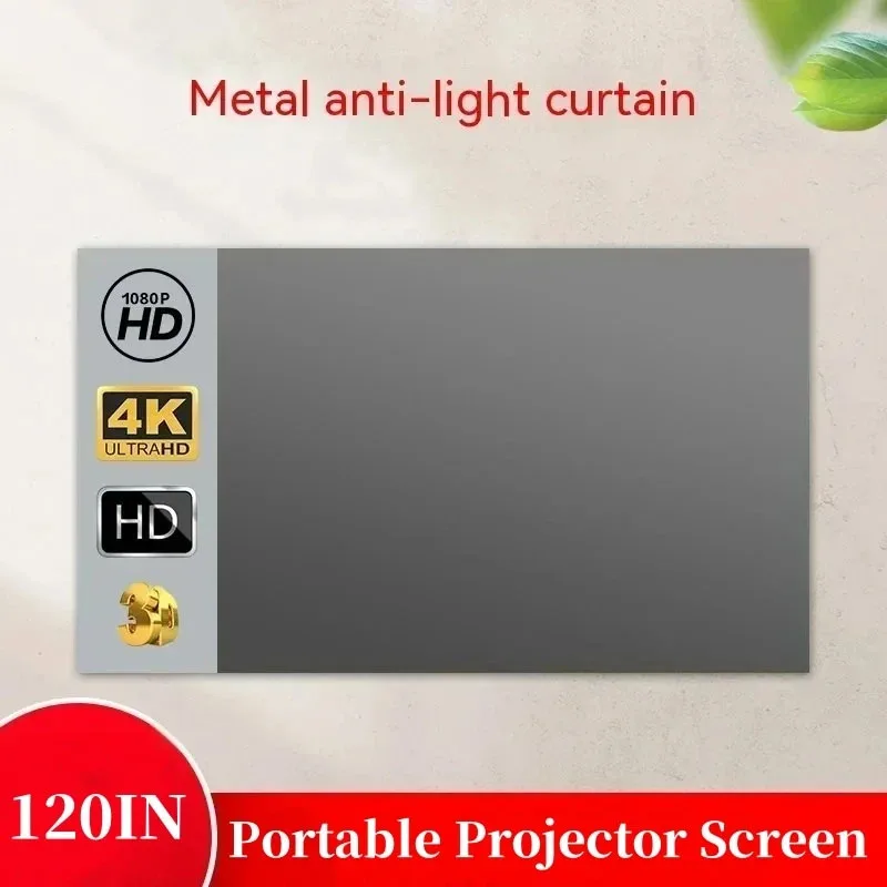 High Brightness Reflective Projector Screen Simple Home Projector Anti Light Portable Projector Curtain 16:9 Anti Light Curtain