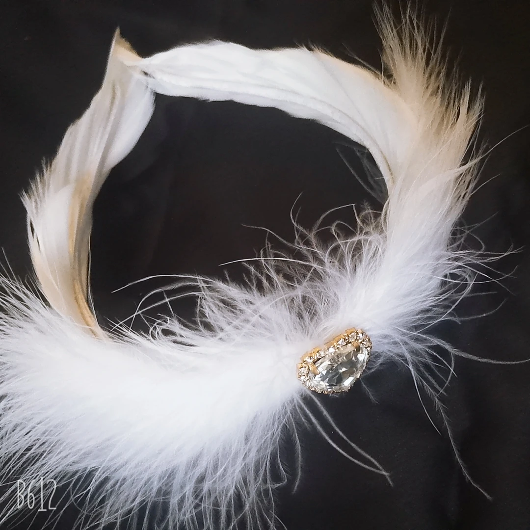 GOHYPDUG Swan Lake Headwear  Feather ballet costume accessories Headwear