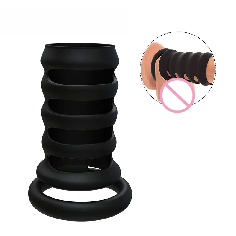 Male Multi Ring Cock Ring Silicone Penis Ring Sex Toys Super Soft Stretch Adult Sensory Toys For Couple Pleasure